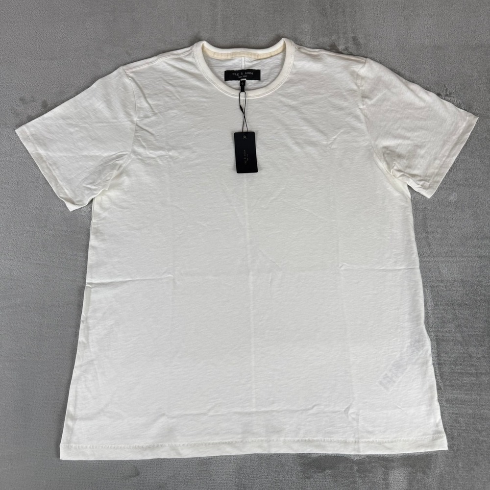 Rag & Bone Classic Lightweight Slub Jersey Tee T-Shirt Mens Large White $98 NWT